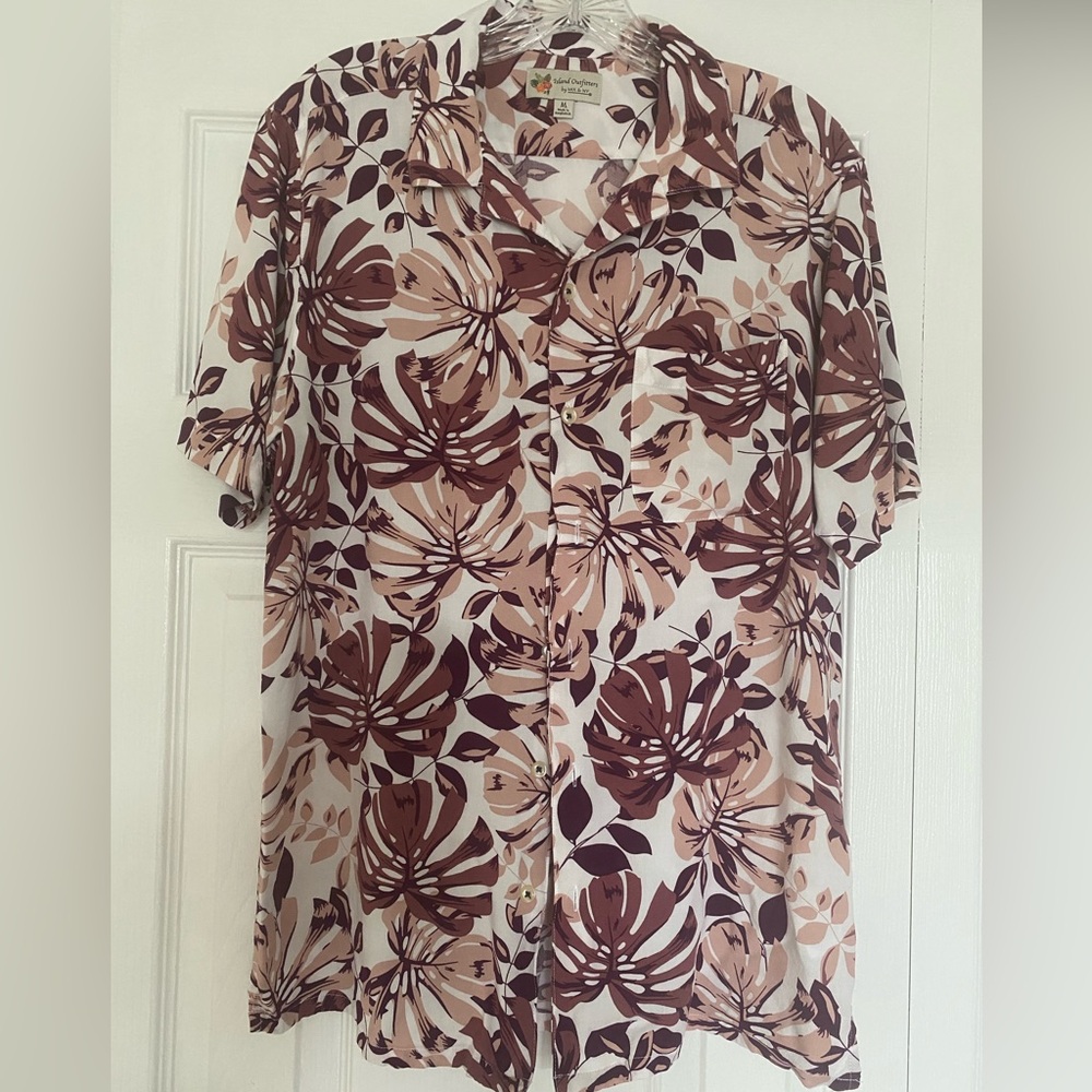 Tropical Leaf Print Men's Shirt
